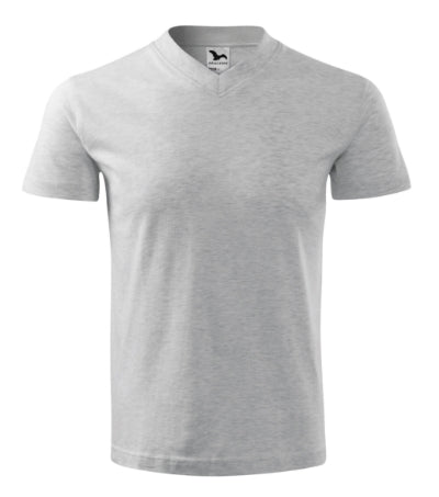 V-neck - Póló unisex - világosszürke melírozott