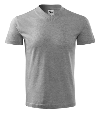 V-neck - Póló unisex - sötétszürke melírozott