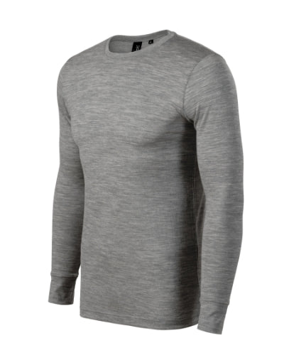 Merino Rise LS - Póló férfi - sötétszürke melírozott
