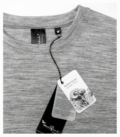 Merino Rise LS - Póló férfi - sötétszürke melírozott