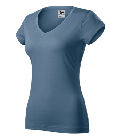 Fit V-neck - Póló női - farmerkék