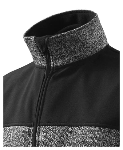 Casual - Softshell kabát férfi - kötött melanzs szürke