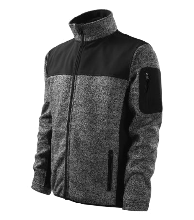 Casual - Softshell kabát férfi - kötött melanzs szürke