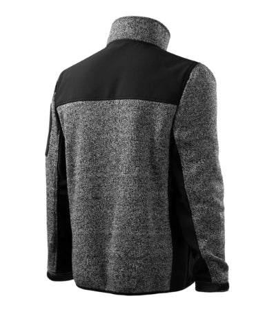 Casual - Softshell kabát férfi - kötött melanzs szürke