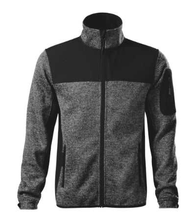 Casual - Softshell kabát férfi - kötött melanzs szürke