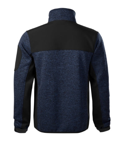 Casual - Softshell kabát férfi - kötött melanzs kék