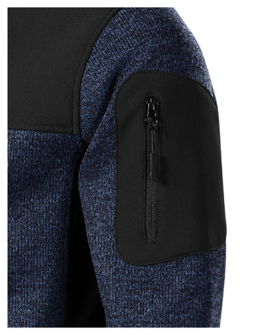 Casual - Softshell kabát férfi - kötött melanzs kék