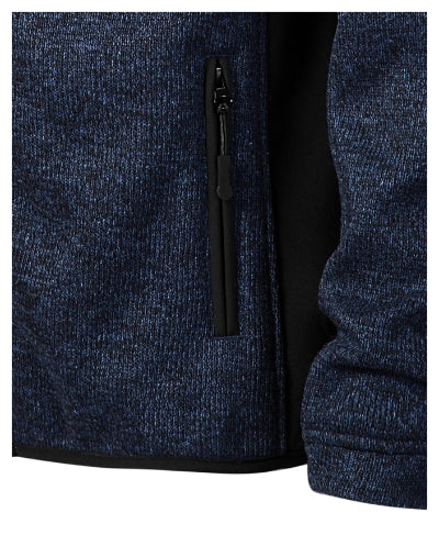 Casual - Softshell kabát férfi - kötött melanzs kék