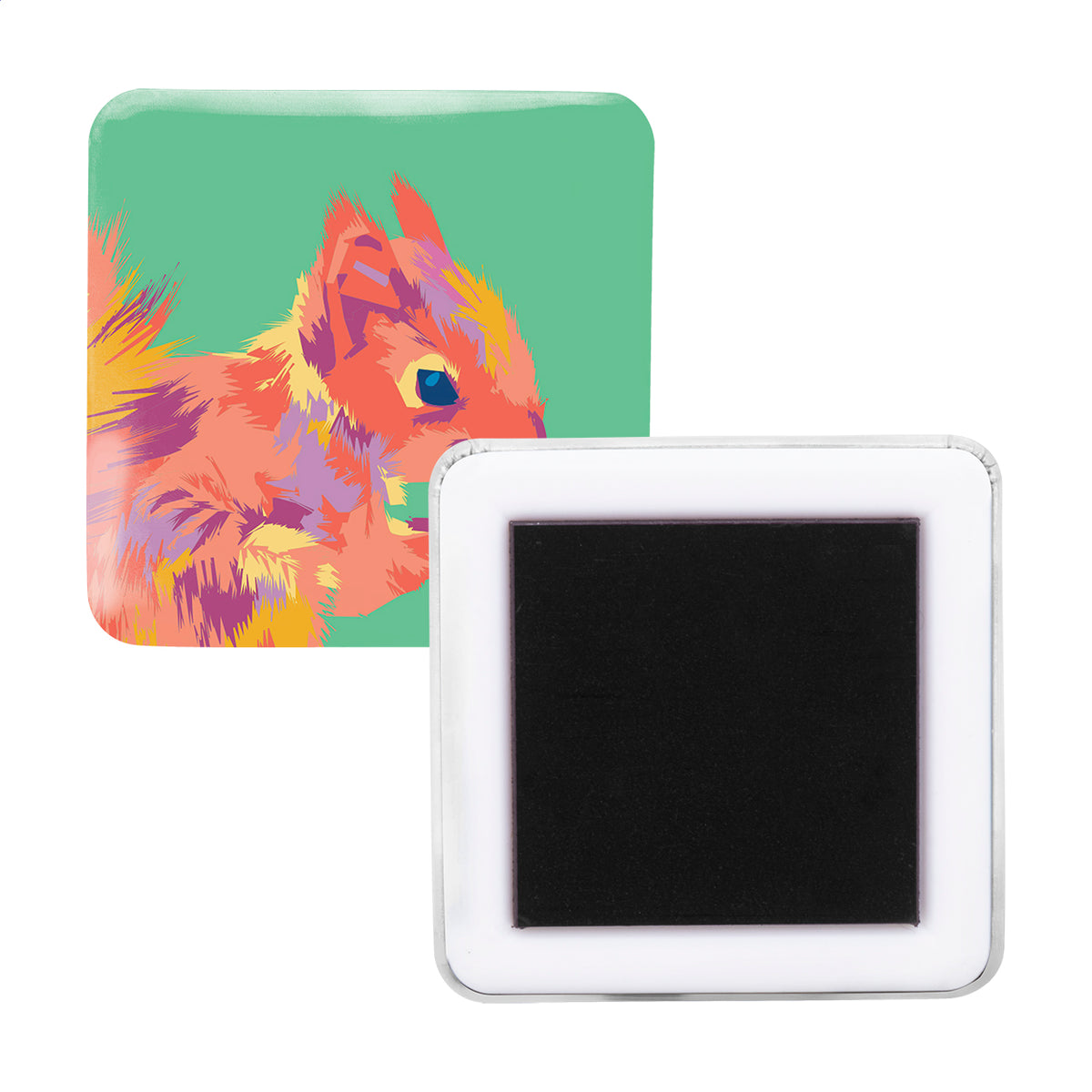 MagBadge Square papír hűtőmágnes fehér – Dekormunka