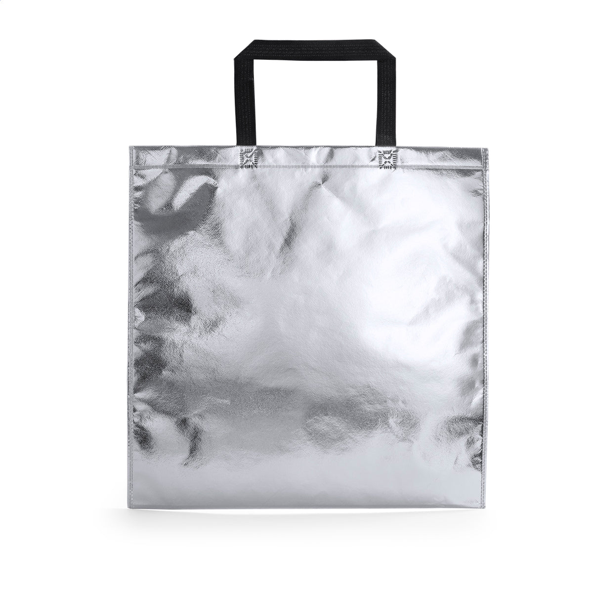Metalot laminált non-woven bevásárlótáska ezüst – Dekormunka