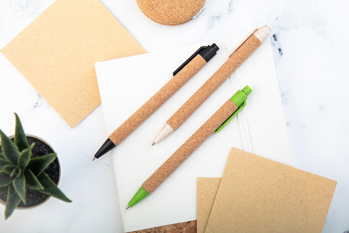 Moxer parafa bevonatú búzaszalma reklámtoll, egyedi logózáshoz - bézs - további kép 4