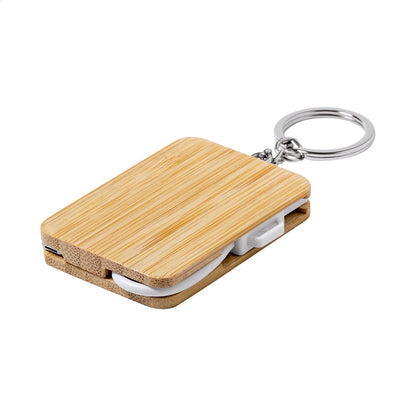 Edulis bambusz kulcstartó USB töltőkábellel fehér – Dekormunka – további kép 4