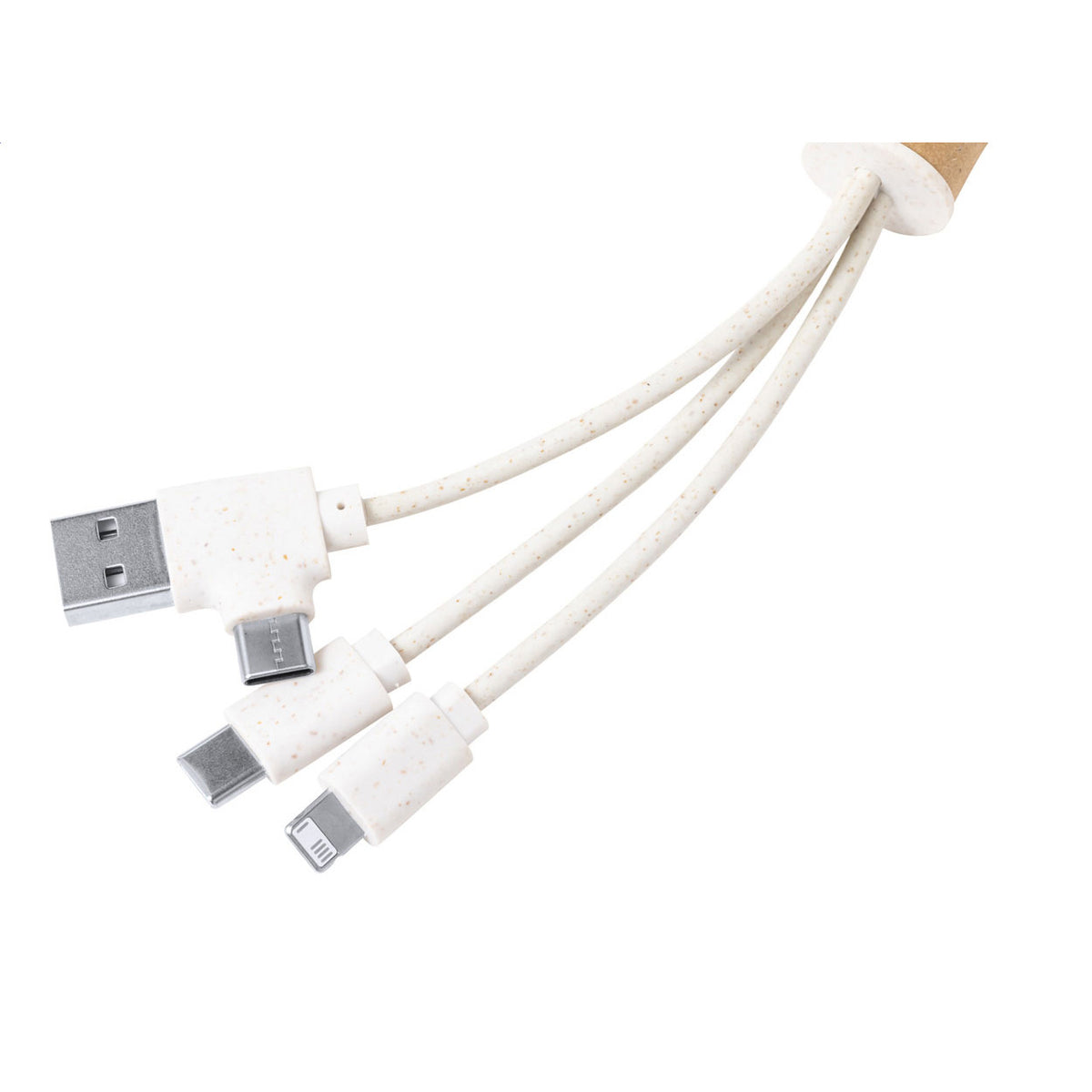 Paplen búzaszalma műanyag USB töltős kulcstartó natúr – Dekormunka – további kép 3