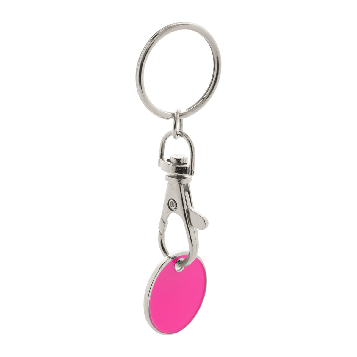 Eurocoin fém kulcstartós bevásárlókocsi érme pink – Dekormunka