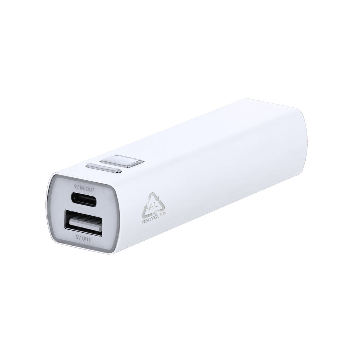 RaluBase újrahasznosított alumínium power bank fehér – Dekormunka