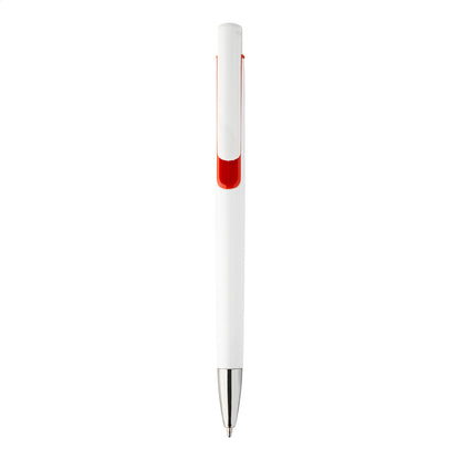 Rubri műanyag reklámtoll króm véggel, egyedi logózáshoz - piros - további kép 2