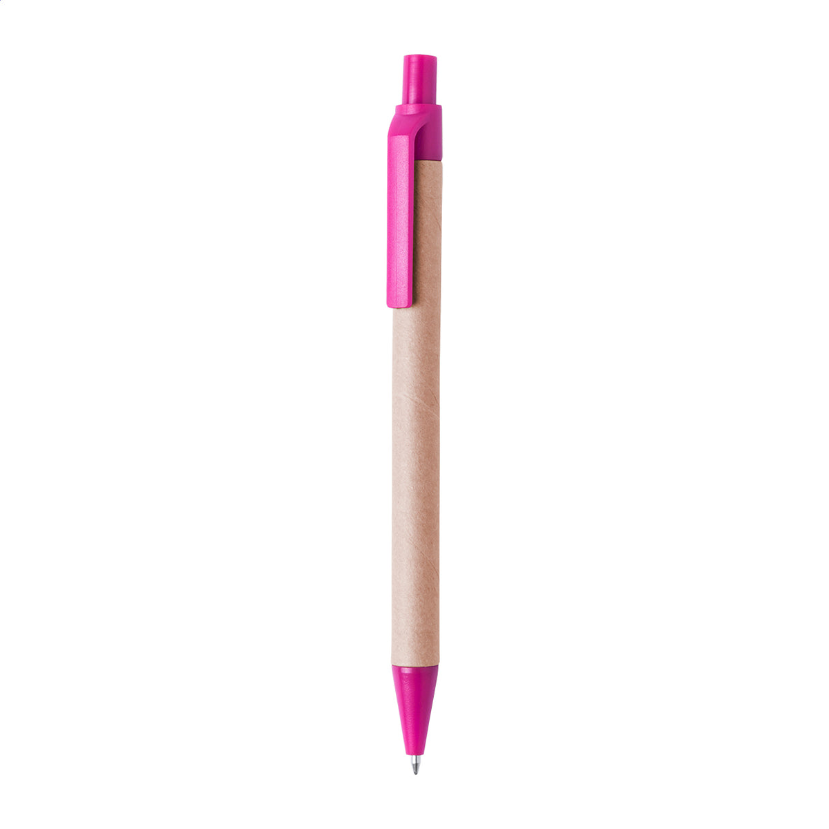 Papper újrahasznosított papír reklámtoll színes részletekkel, egyedi logózáshoz - pink