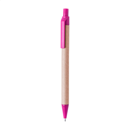 Papper újrahasznosított papír reklámtoll színes részletekkel, egyedi logózáshoz - pink