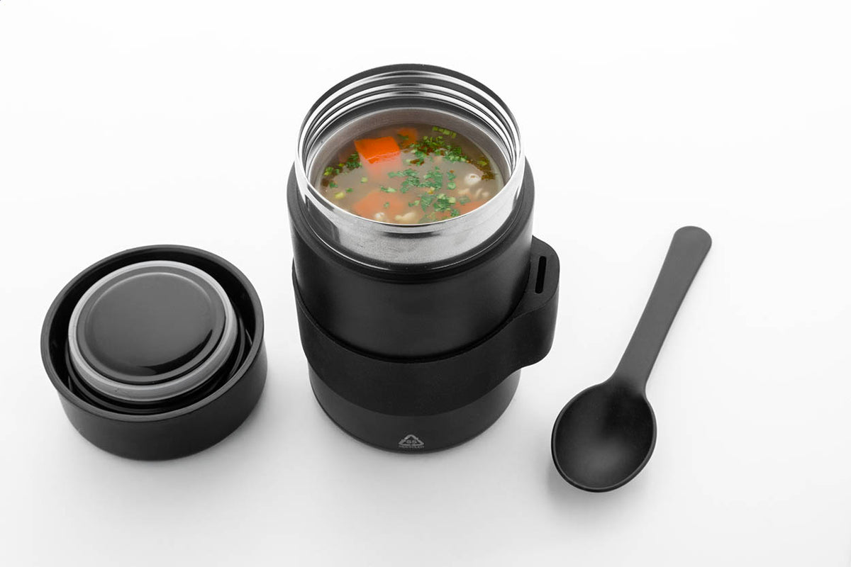 Minestrone újrahasznosított rozsdamentes acél ételdoboz fekete – Dekormunka – további kép 4