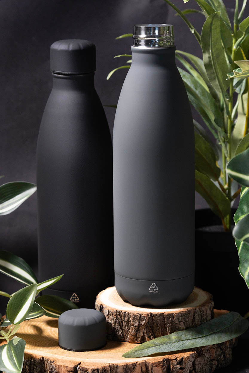 Refill Soft újrahasznosított rozsdamentes acél kulacs fekete – Dekormunka – további kép 4