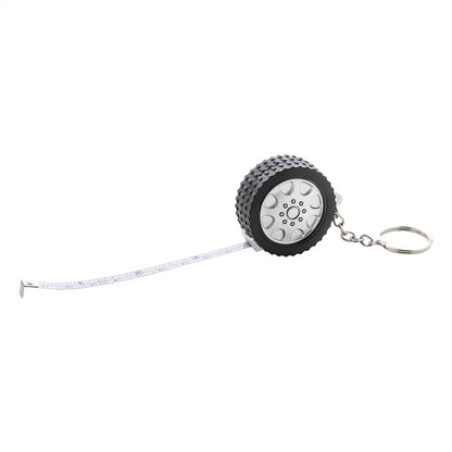 Wheel műanyag kulcstartó mérőszalaggal fekete – Dekormunka