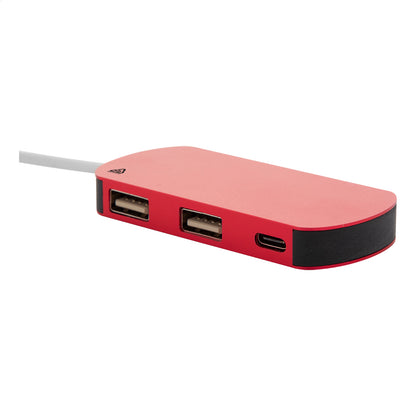 Raluhub újrahasznosított alumínium USB hub piros – Dekormunka – további kép 3
