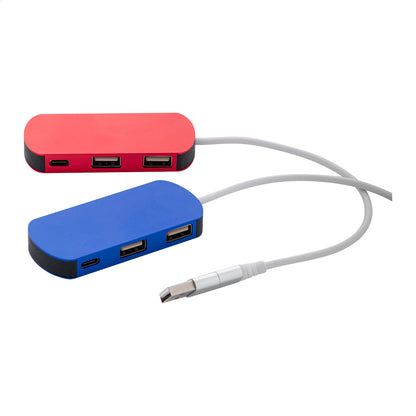 Raluhub újrahasznosított alumínium USB hub piros – Dekormunka – további kép 4