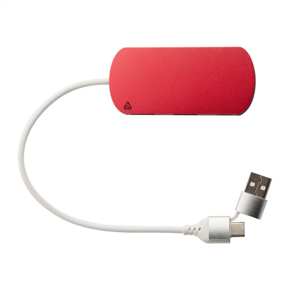 Raluhub újrahasznosított alumínium USB hub piros – Dekormunka – további kép 5