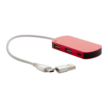 Raluhub újrahasznosított alumínium USB hub piros – Dekormunka – további kép 6