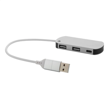 Raluhub újrahasznosított alumínium USB hub ezüst – Dekormunka