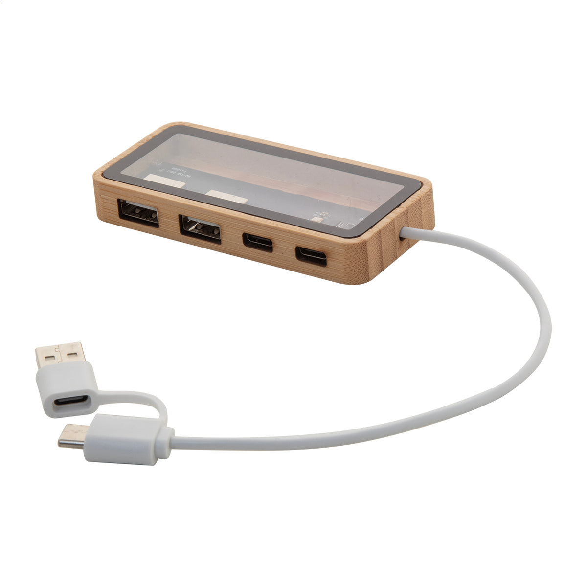 SeeHub bambusz átlátszó USB hub natúr – Dekormunka