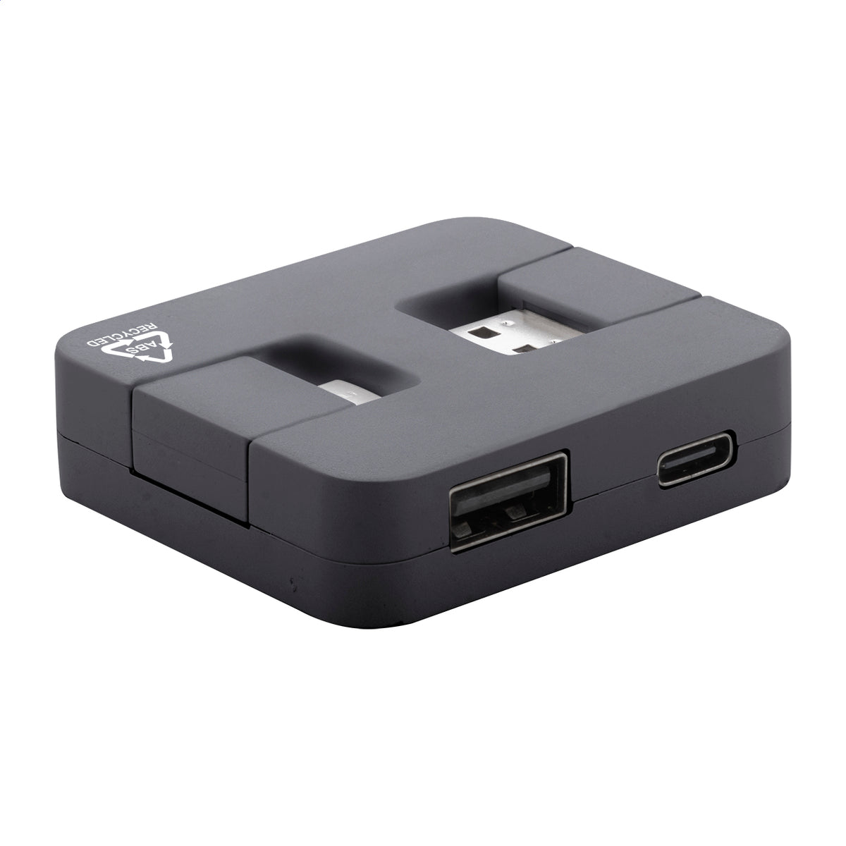 Rahubu újrahasznosított ABS USB hub fekete – Dekormunka