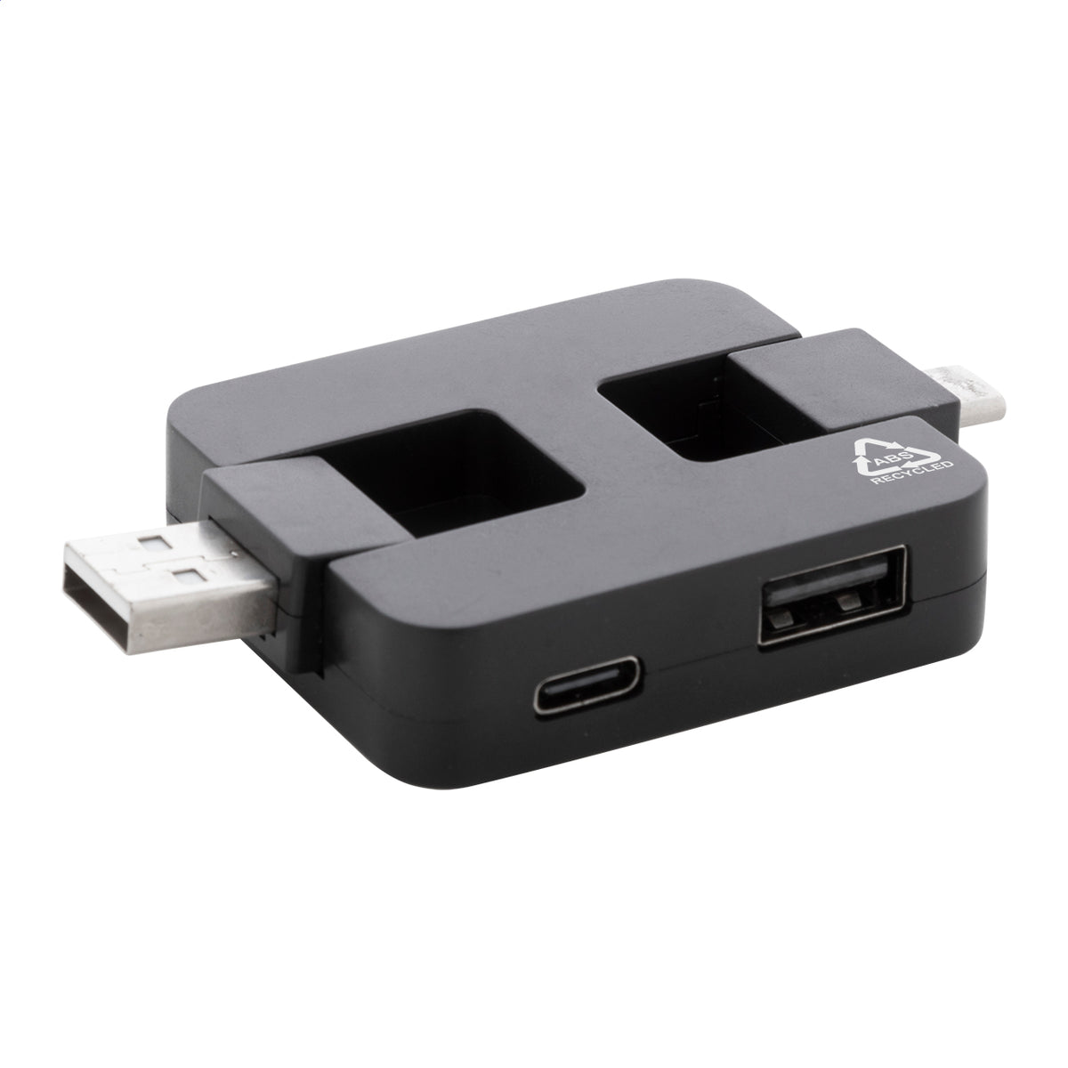 Rahubu újrahasznosított ABS USB hub fekete – Dekormunka – további kép 4