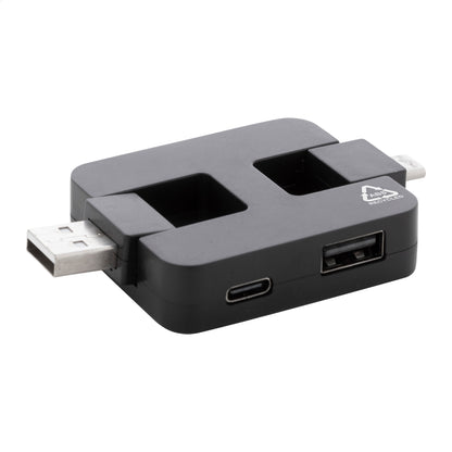 Rahubu újrahasznosított ABS USB hub fekete – Dekormunka – további kép 4