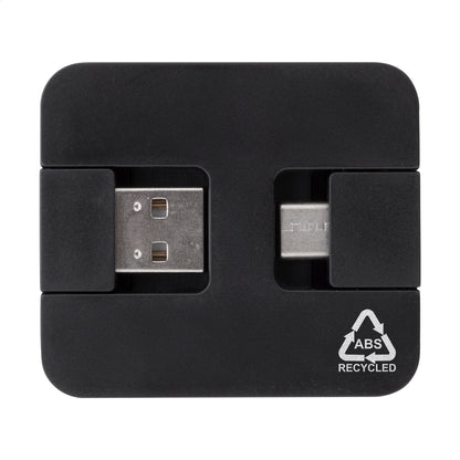 Rahubu újrahasznosított ABS USB hub fekete – Dekormunka – további kép 6