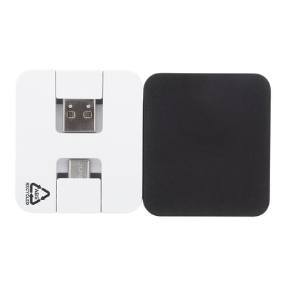 Rahubu újrahasznosított ABS USB hub fekete – Dekormunka – további kép 7