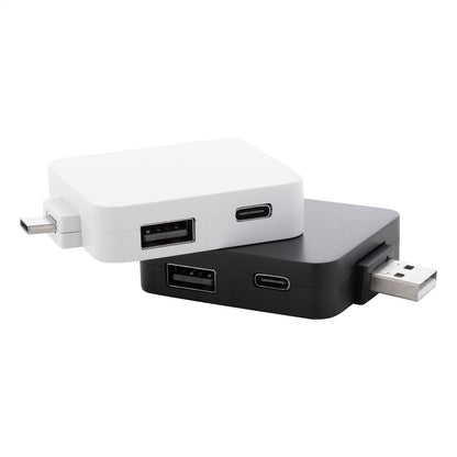 Rahubu újrahasznosított ABS USB hub fekete – Dekormunka – további kép 8