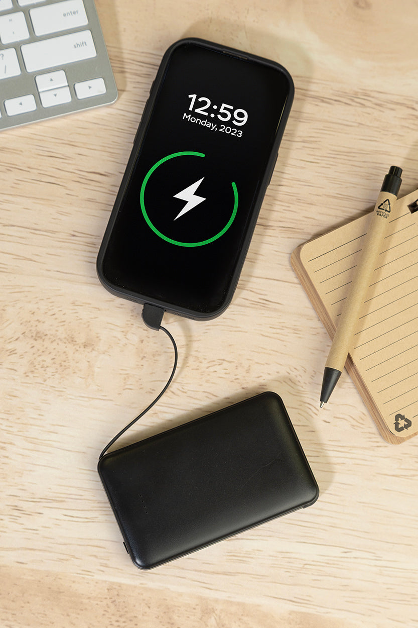 Slimbank újrahasznosított ABS power bank fekete – Dekormunka – további kép 6