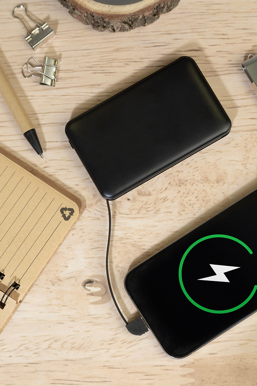 Slimbank újrahasznosított ABS power bank fekete – Dekormunka – további kép 7