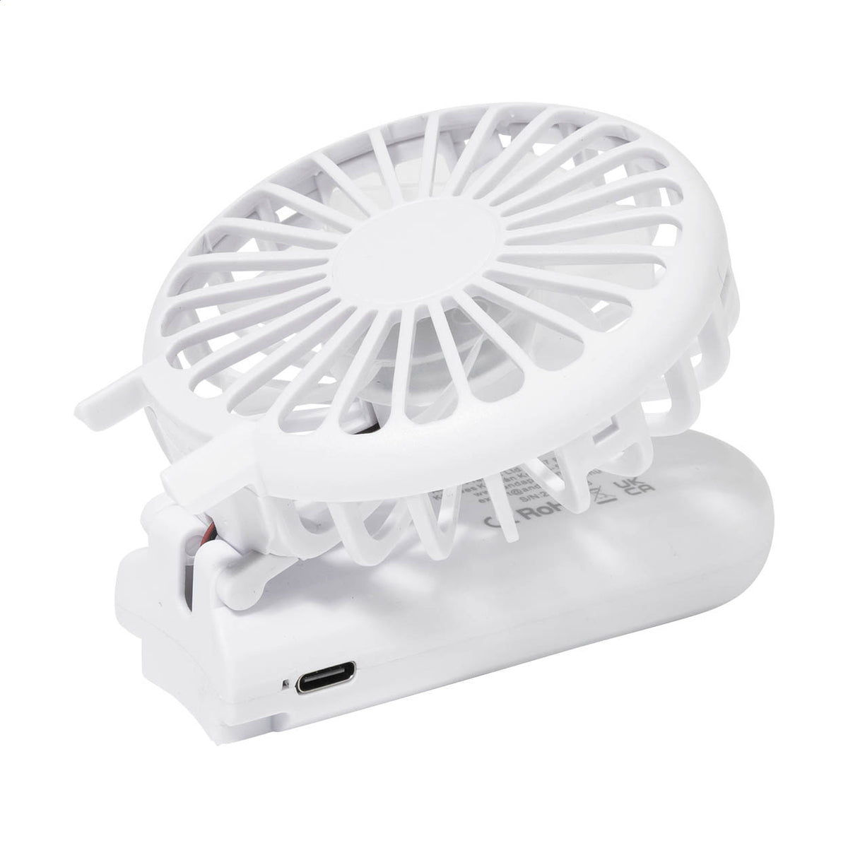 Chilly újrahasznosított ABS újratölthető kézi ventilátor fehér – Dekormunka – további kép 4