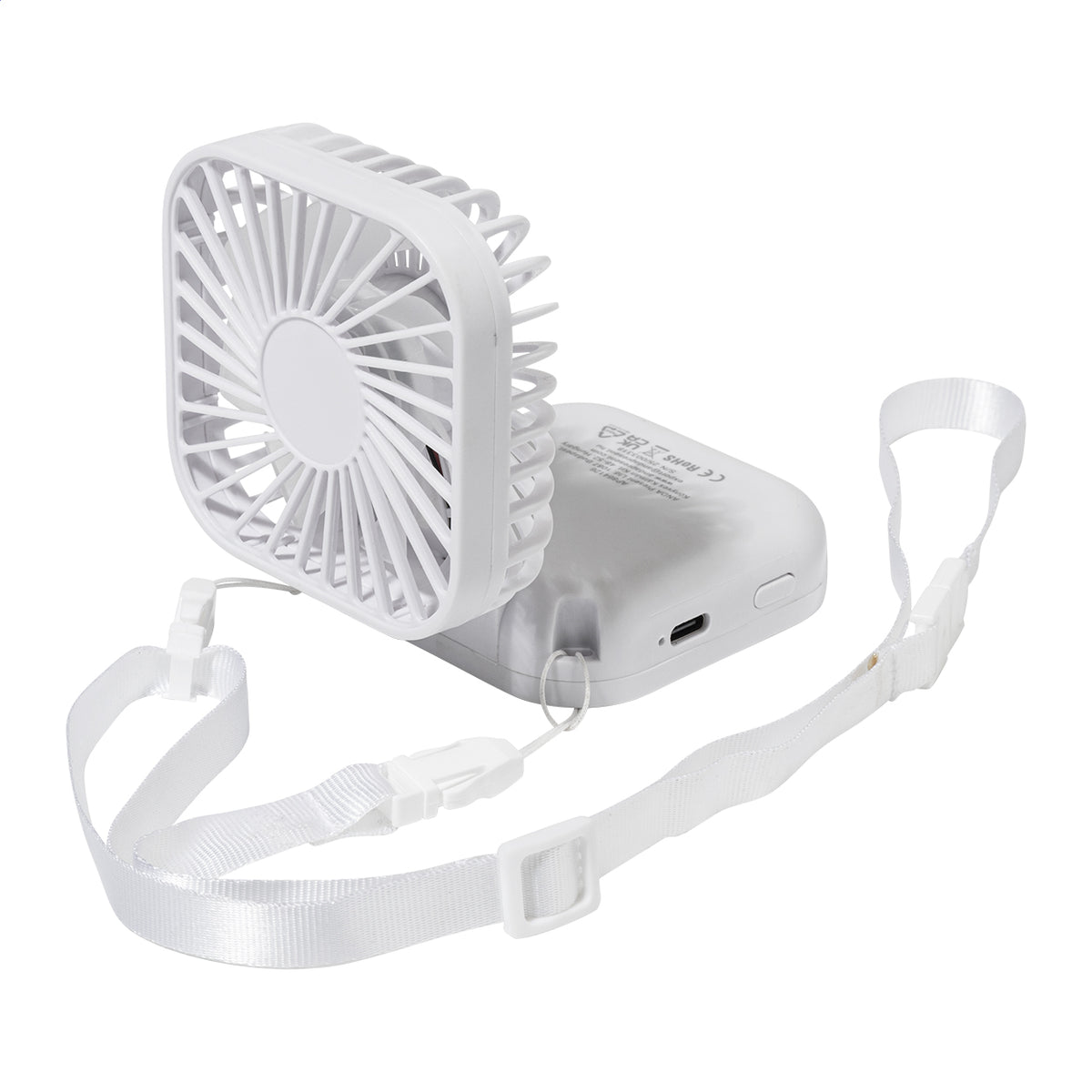 Aerofold újrahasznosított ABS újratölthető kézi ventilátor fehér – Dekormunka – további kép 3