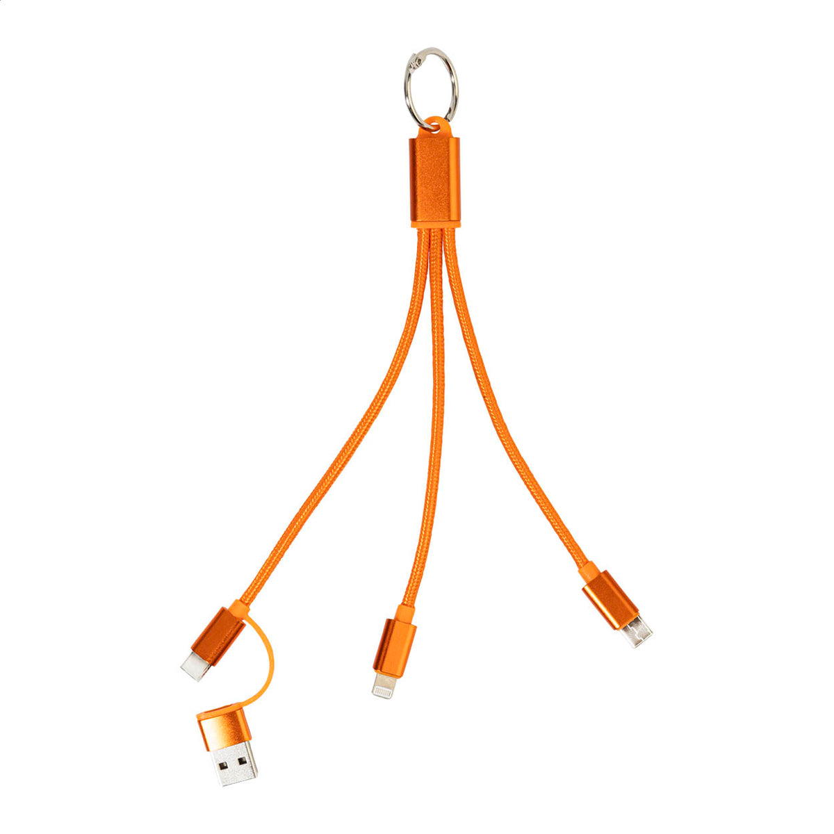 Rafob újrahasznosított alumínium kulcstartós USB töltőkábel narancssárga – Dekormunka