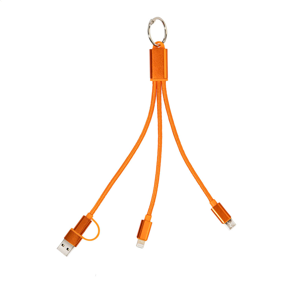 Rafob újrahasznosított alumínium kulcstartós USB töltőkábel narancssárga – Dekormunka – további kép 2