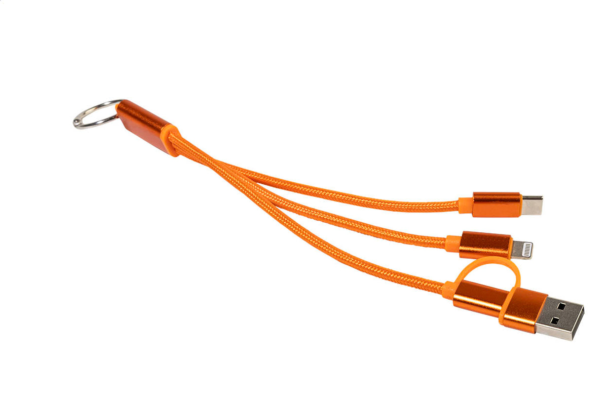 Rafob újrahasznosított alumínium kulcstartós USB töltőkábel narancssárga – Dekormunka – további kép 4