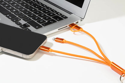 Rafob újrahasznosított alumínium kulcstartós USB töltőkábel narancssárga – Dekormunka – további kép 3