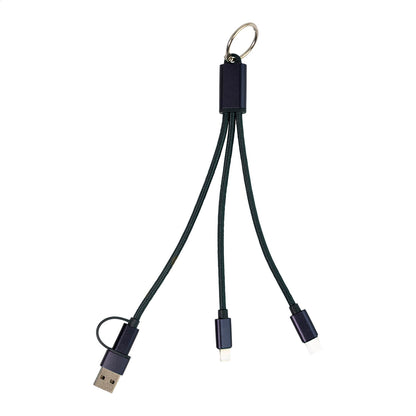 Rafob újrahasznosított alumínium kulcstartós USB töltőkábel sötét kék – Dekormunka – további kép 2