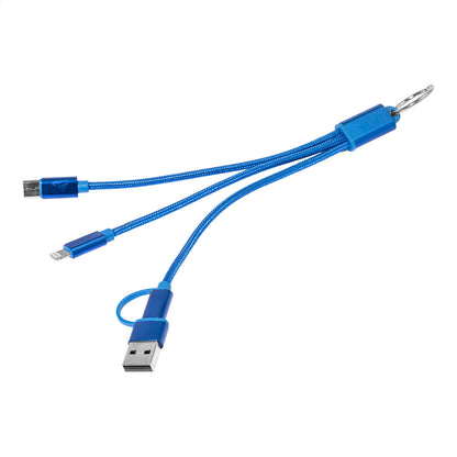 Rafob újrahasznosított alumínium kulcstartós USB töltőkábel kék – Dekormunka – további kép 3
