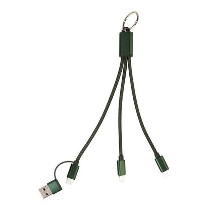 Rafob újrahasznosított alumínium kulcstartós USB töltőkábel sötét zöld – Dekormunka