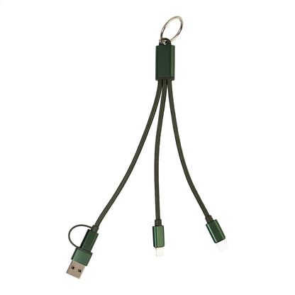 Rafob újrahasznosított alumínium kulcstartós USB töltőkábel sötét zöld – Dekormunka – további kép 2