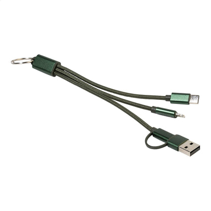 Rafob újrahasznosított alumínium kulcstartós USB töltőkábel sötét zöld – Dekormunka – további kép 3